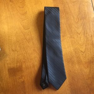 Silk Charcoal and Black Striped Tie
